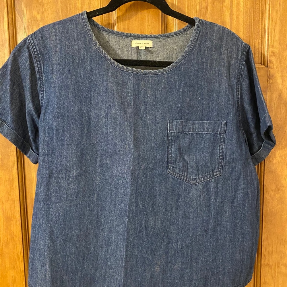 Silence & Noise cropped denim top